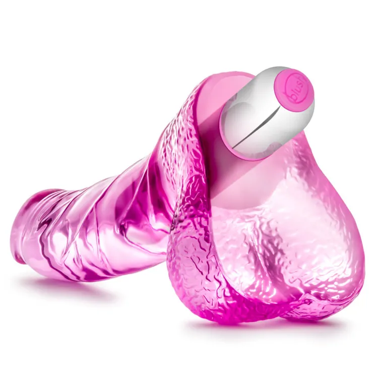 6.5 in. Realistic Vibrating Dildo with Balls Pink 6.5 in. Realistic Vibrating Dildo with Balls Pink