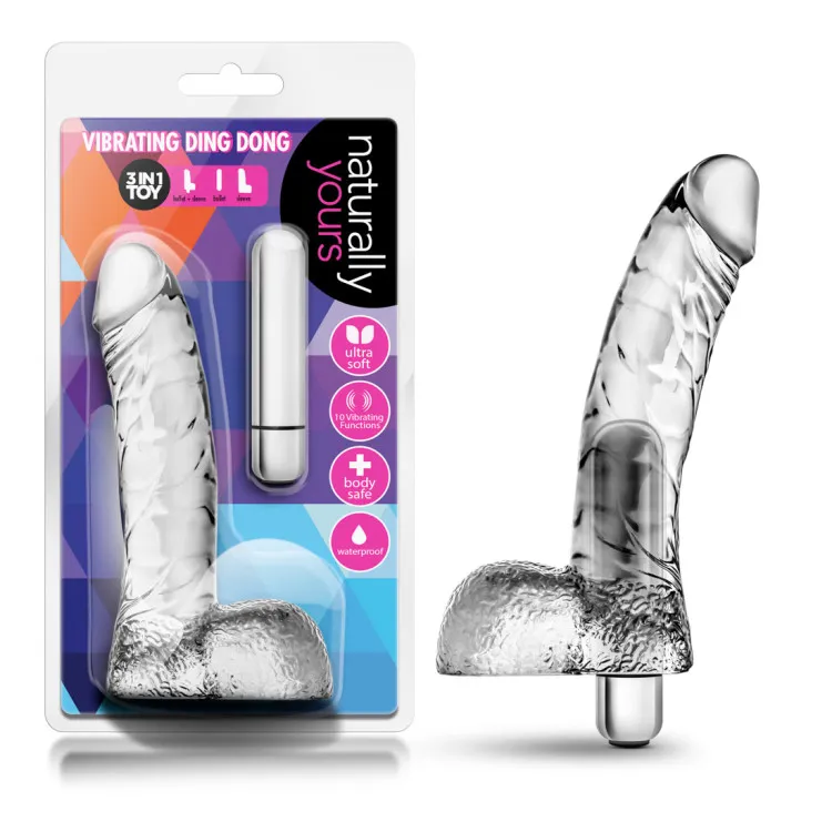 6.5 in. Realistic Vibrating Dildo with Balls Clear 6.5 in. Realistic Vibrating Dildo with Balls Clear