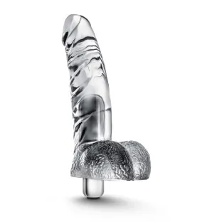 6.5 in. Realistic Vibrating Dildo with Balls Clear