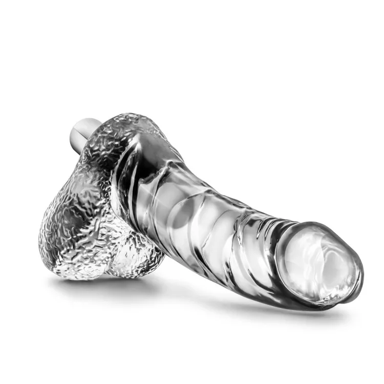 6.5 in. Realistic Vibrating Dildo with Balls Clear 6.5 in. Realistic Vibrating Dildo with Balls Clear