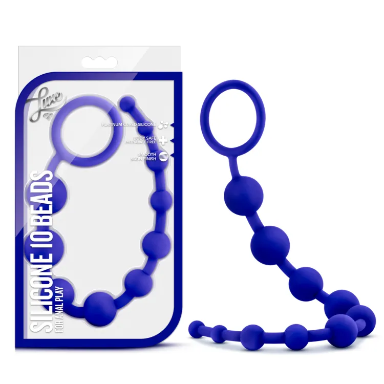 Anal Silicone Beads 10-Piece Set Indigo Anal Silicone Beads 10-Piece Set Indigo