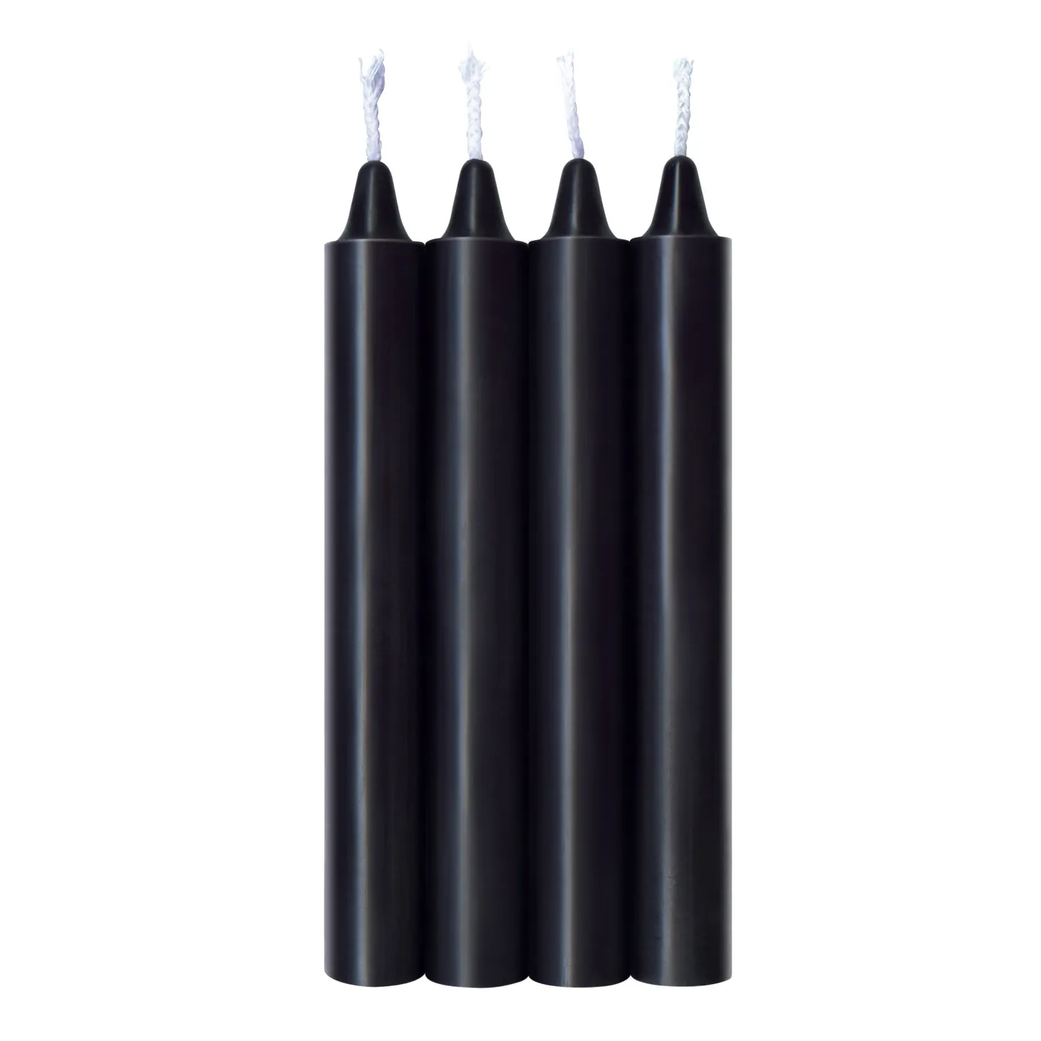 The 9's Make Me Melt Sensual Warm-Drip Candles 4-Pc Jet Black