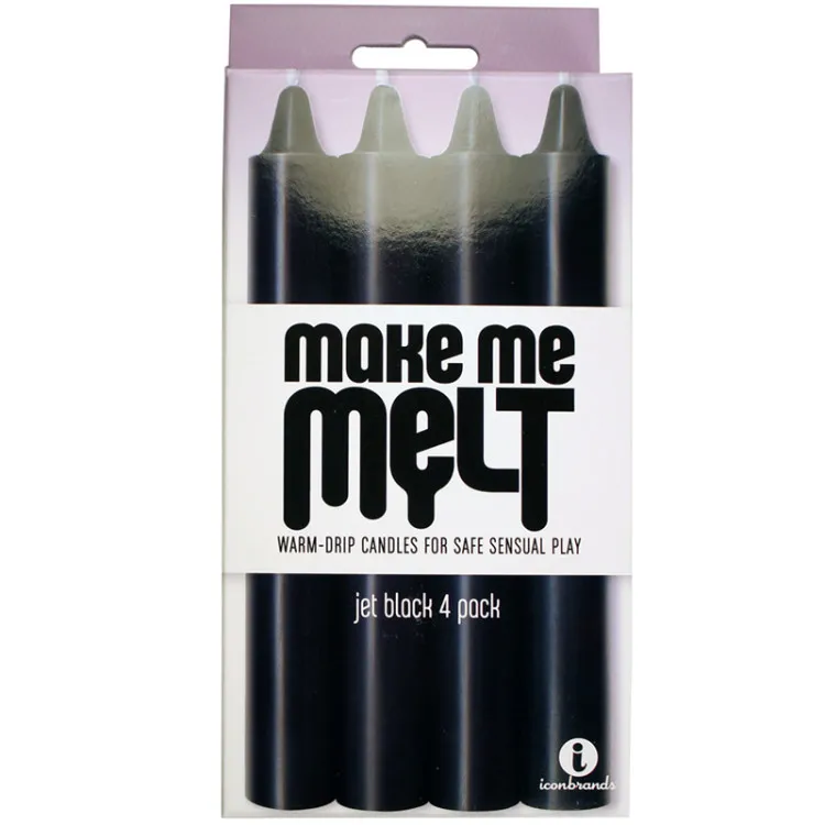 The 9's Make Me Melt Sensual Warm-Drip Candles 4-Pc Jet Black The 9's Make Me Melt Sensual Warm-Drip Candles 4-Pc Jet Black
