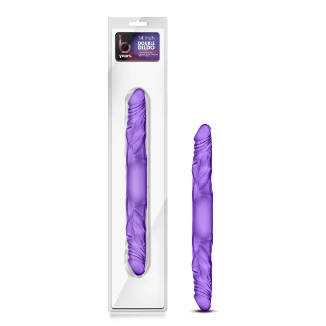 14 Inch B Yours Double Ended Dildo Purple