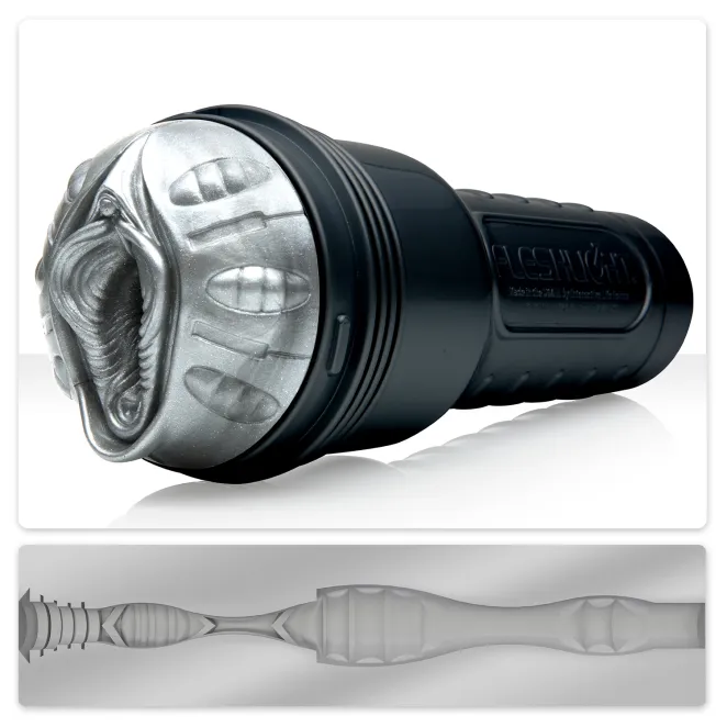Fleshlight Fantasy Cyborg ANDROM3DA textured male masturbator silver sleeve
