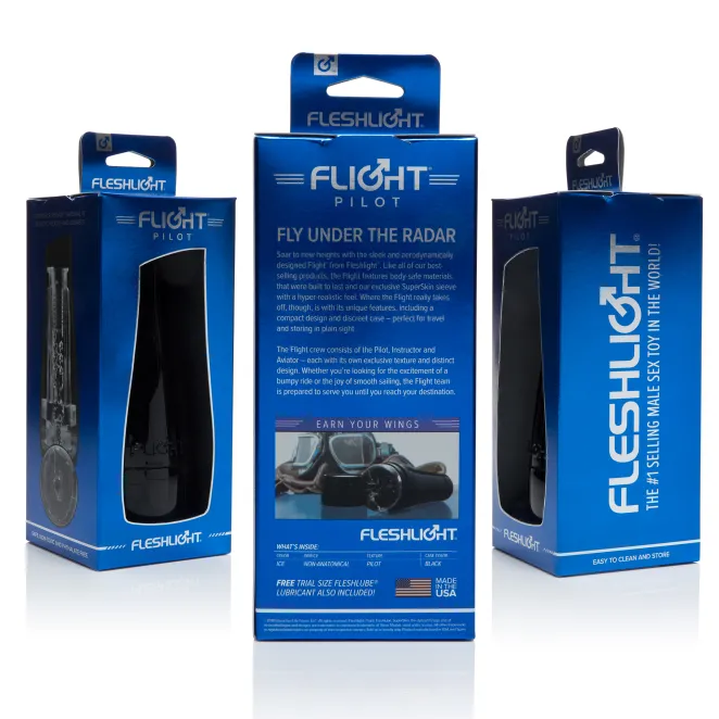 Fleshlight Flight Pilot clear sleeve male masturbator in black case