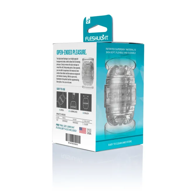 Fleshlight Quickshot Vantage compact dual orifice male masturbator clear sleeve