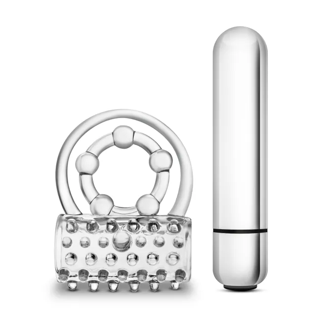Vibrating Clitifier Cock Ring with Ball Strap