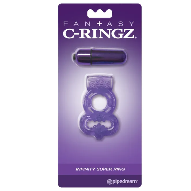Infinity Super-Stretchy Vibrating Cock Ring Purple