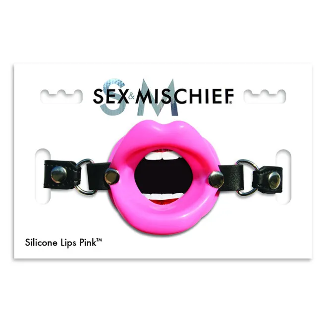 Silicone Lips Adjustable Open-Mouth Gag Pink