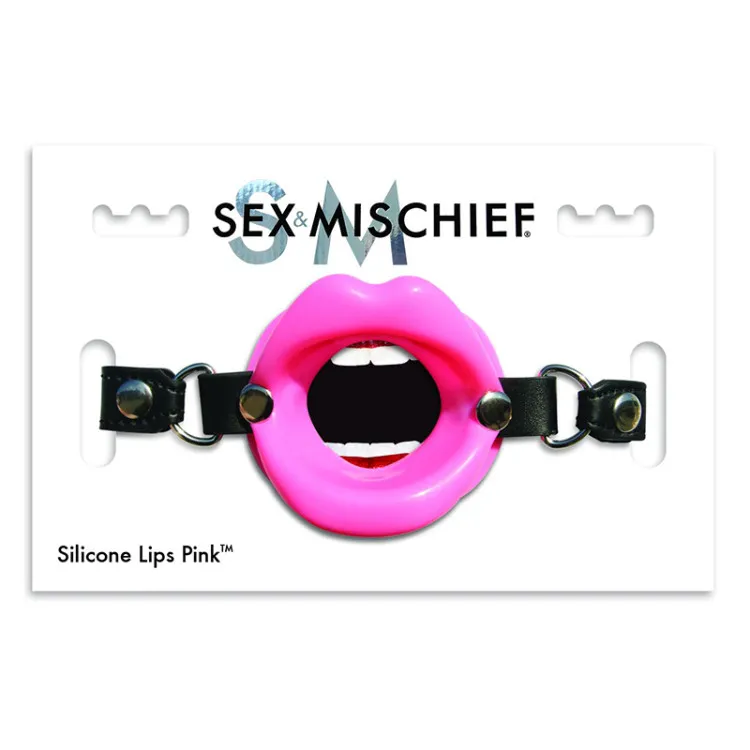 Silicone Lips Adjustable Open-Mouth Gag Pink Silicone Lips Adjustable Open-Mouth Gag Pink