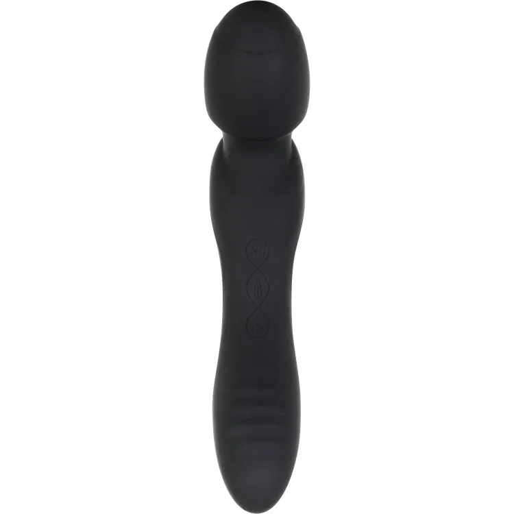 Dual-Ended Wand & Curved Vibrator Black Dual-Ended Wand & Curved Vibrator Black