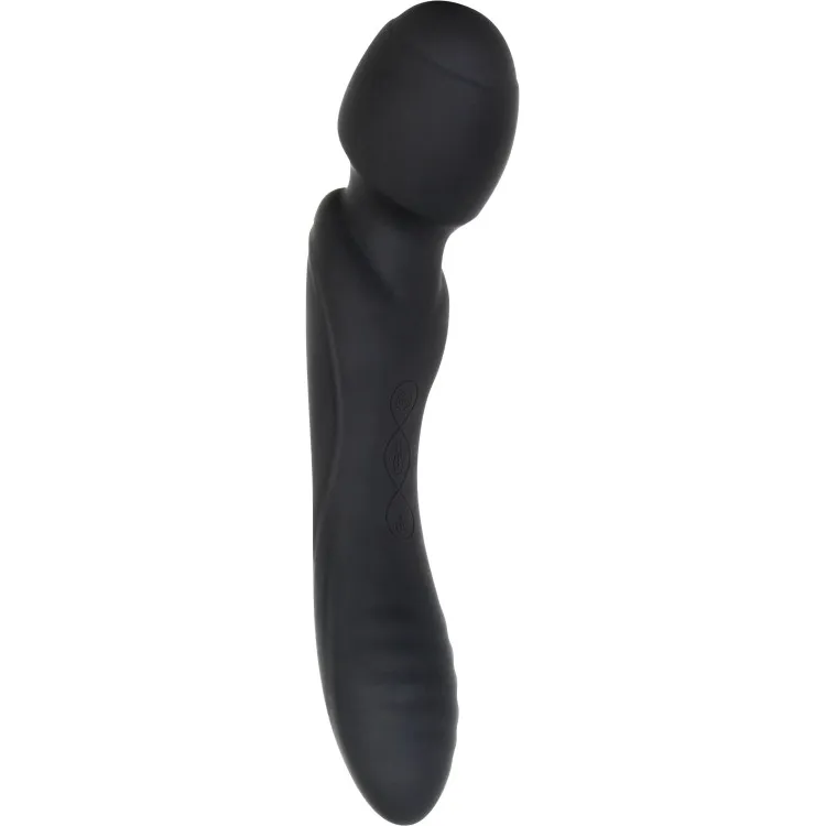 Dual-Ended Wand & Curved Vibrator Black Dual-Ended Wand & Curved Vibrator Black