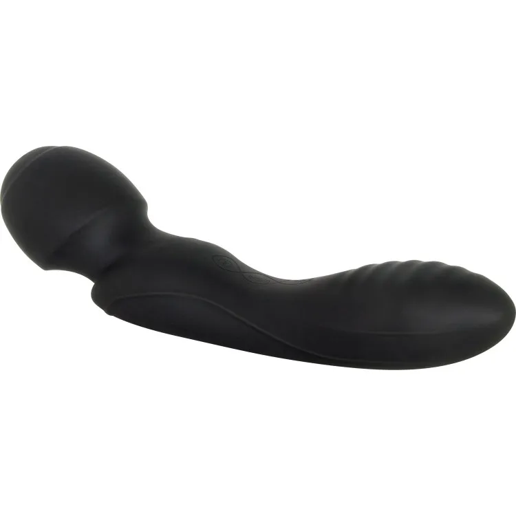 Dual-Ended Wand & Curved Vibrator Black Dual-Ended Wand & Curved Vibrator Black