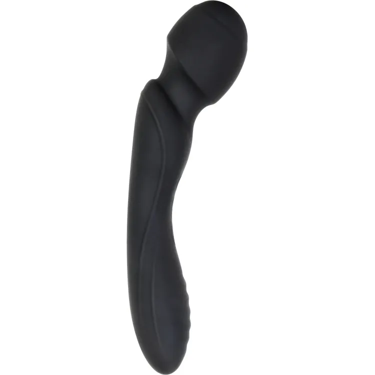 Dual-Ended Wand & Curved Vibrator Black Dual-Ended Wand & Curved Vibrator Black