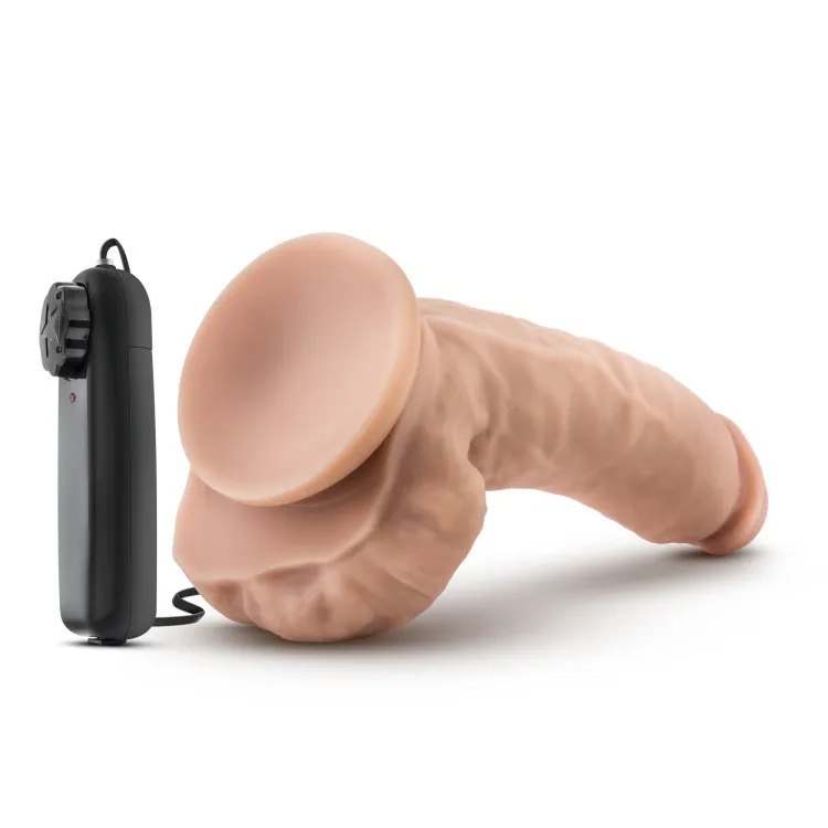 9 in. "Tennis Champ" Realistic Vibrating Dildo with Balls & Remote 9 in. "Tennis Champ" Realistic Vibrating Dildo with Balls & Remote