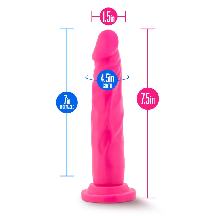 7.5 in. Dual Density Realistic Dildo Neon Pink 7.5 in. Dual Density Realistic Dildo Neon Pink