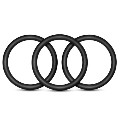 Silicone Cock Ring 3-Pack Large Black