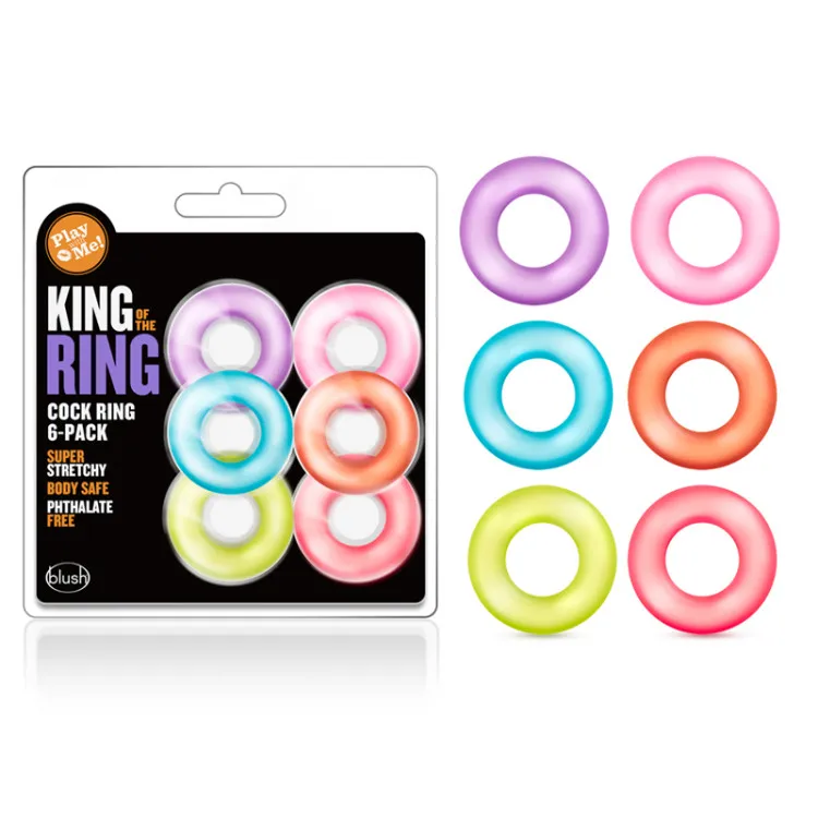 King of the Ring 6 Pack Cock Ring Set King of the Ring 6 Pack Cock Ring Set