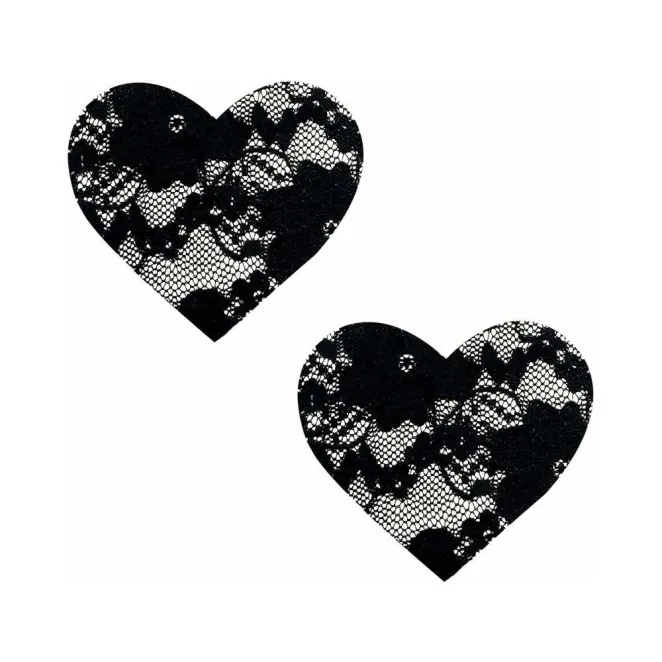 Neva Nude Pasty Heart Lace Black (65431) | SlipDix.com