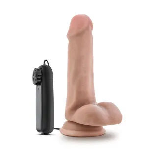 6 in. Realistic Vibrating Dildo with Balls Beige