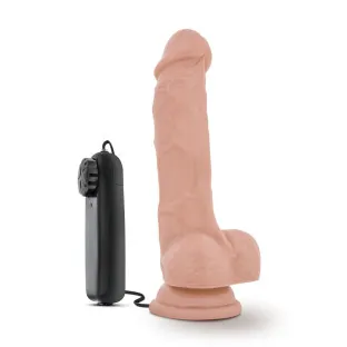7.5 in. Realistic Vibrating Dildo with Balls Beige