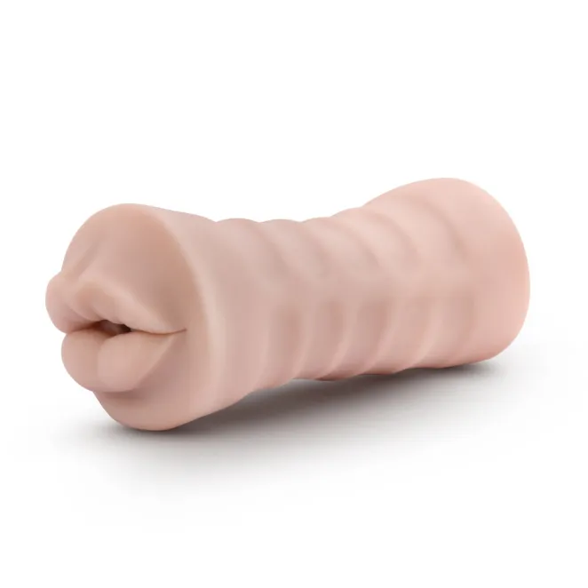 Angie Oral Stroker with Bullet Vibrator Beige