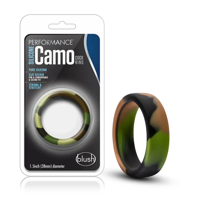 Silicone Cock Ring Green Camouflage