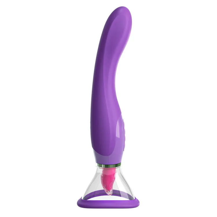 Her Ultimate Pleasure Silicone Dual-Ended Licking & Suction Vibrator Her Ultimate Pleasure Silicone Dual-Ended Licking & Suction Vibrator