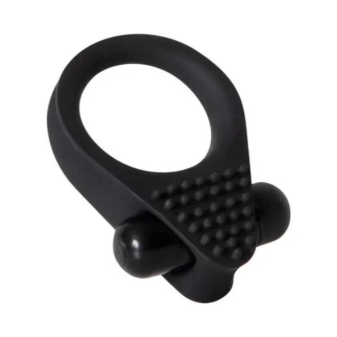 Vibrating "Black Knight" Cock Ring Black