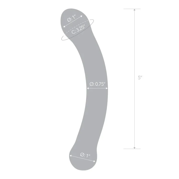 6 in. Curved G-Spot Glass Dildo