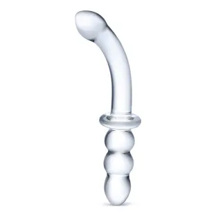 8 in. Ribbed G-Spot Glass Dildo