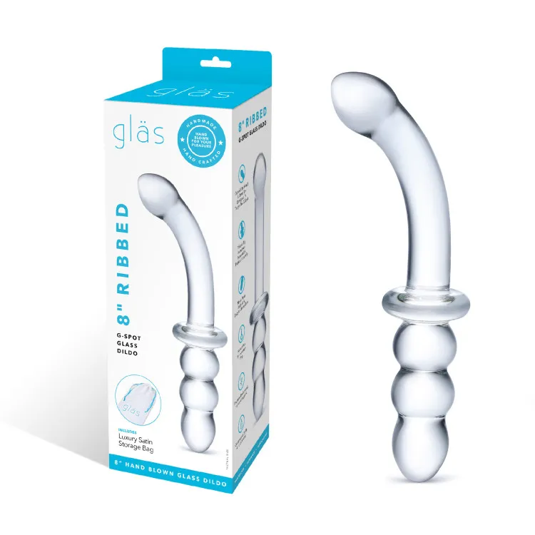 8 in. Ribbed G-Spot Glass Dildo 8 in. Ribbed G-Spot Glass Dildo