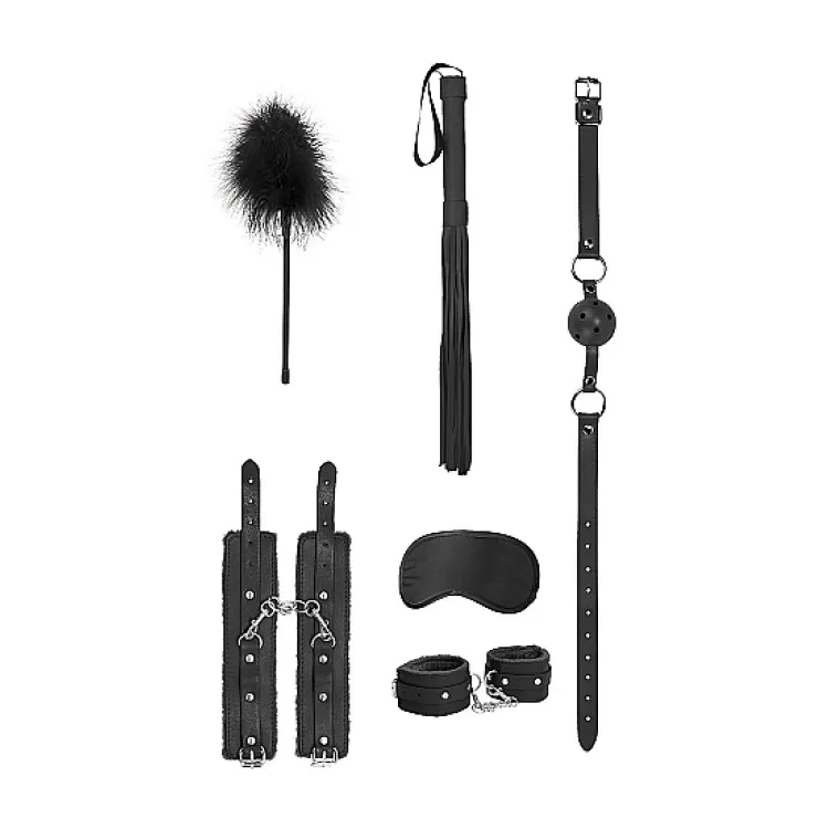 Ouch! 6-Piece Beginner Bondage Kit Black (72048) by Shots America LLC | Bondage Kits & Sets | SlipDix.com Ouch! 6-Piece Beginner Bondage Kit Black (72048) | SlipDix.com