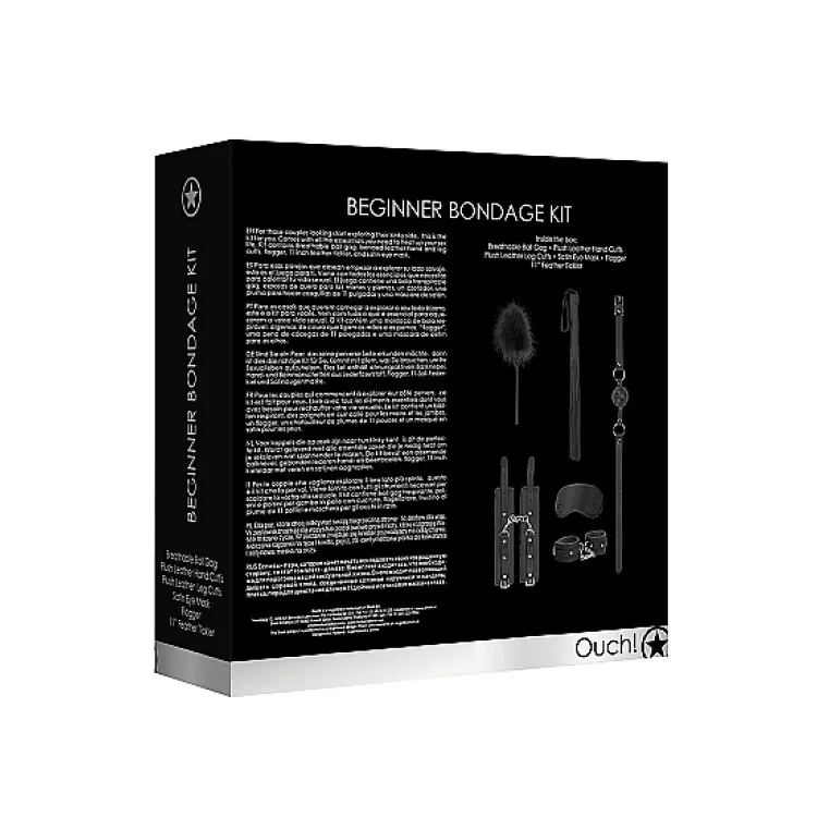 Ouch! 6-Piece Beginner Bondage Kit Black (72048) by Shots America LLC | Bondage Kits & Sets | SlipDix.com Ouch! 6-Piece Beginner Bondage Kit Black (72048) | SlipDix.com