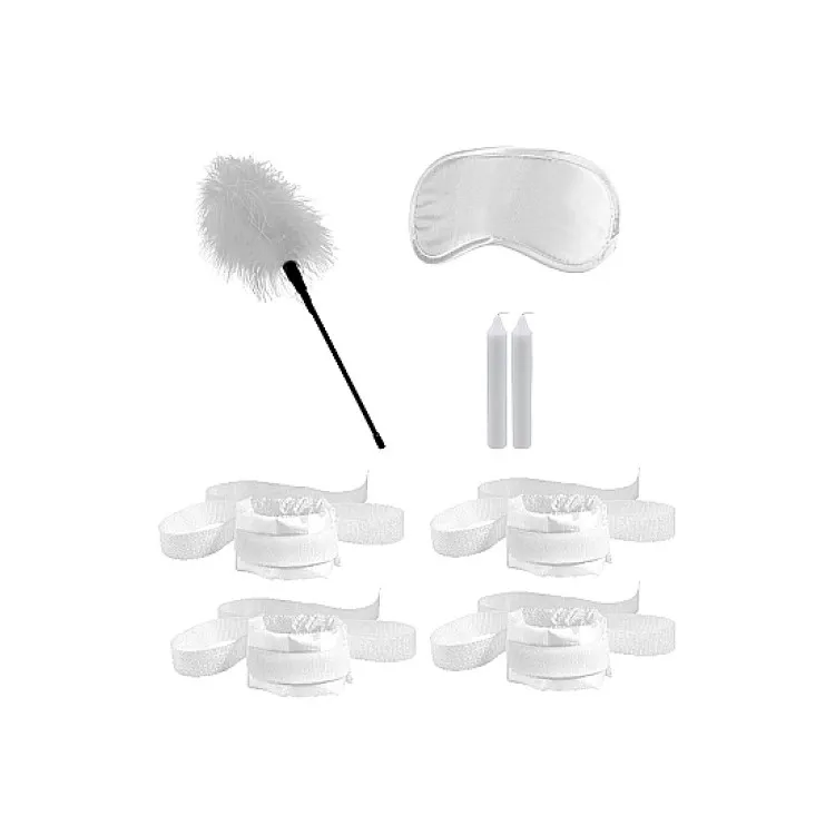 Ouch! 6-Piece Honeymoon Bondage Kit With Accessories White Ouch! 6-Piece Honeymoon Bondage Kit With Accessories White