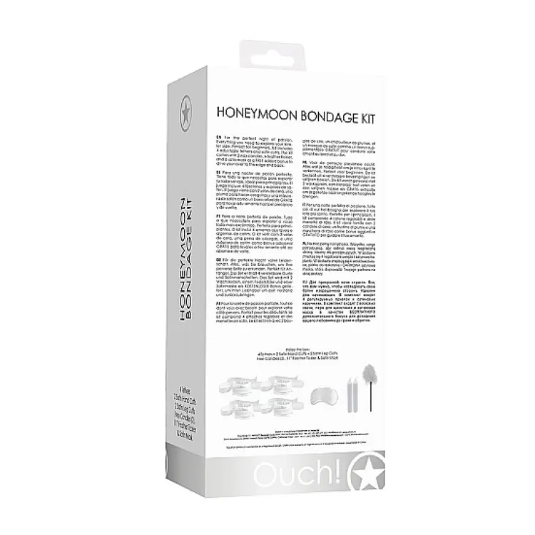 Ouch! 6-Piece Honeymoon Bondage Kit With Accessories White Ouch! 6-Piece Honeymoon Bondage Kit With Accessories White