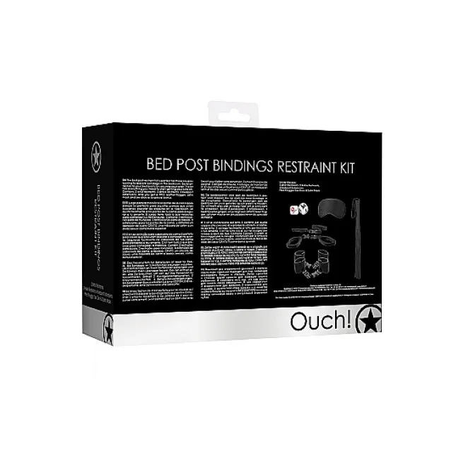 Ouch! 6-Piece Bed Post Bindings Restraint Kit With Accessories Black