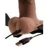Hollow Vibrating Strap-On Realistic 6 in. with Balls Tan Hollow Vibrating Strap-On Realistic 6 in. with Balls Tan