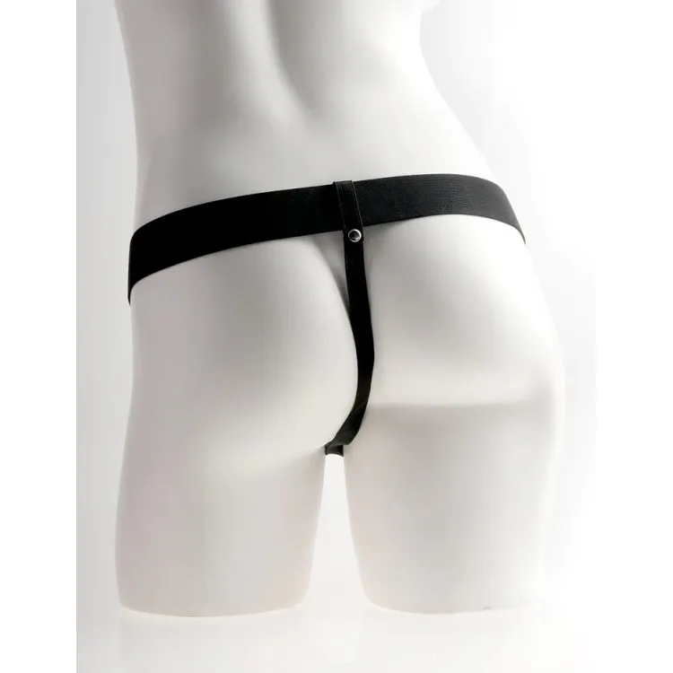 Hollow Vibrating Strap-On Realistic 6 in. with Balls Tan Hollow Vibrating Strap-On Realistic 6 in. with Balls Tan