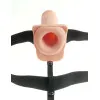 Hollow Vibrating Strap-On Realistic 7 in. with Balls Beige Hollow Vibrating Strap-On Realistic 7 in. with Balls Beige