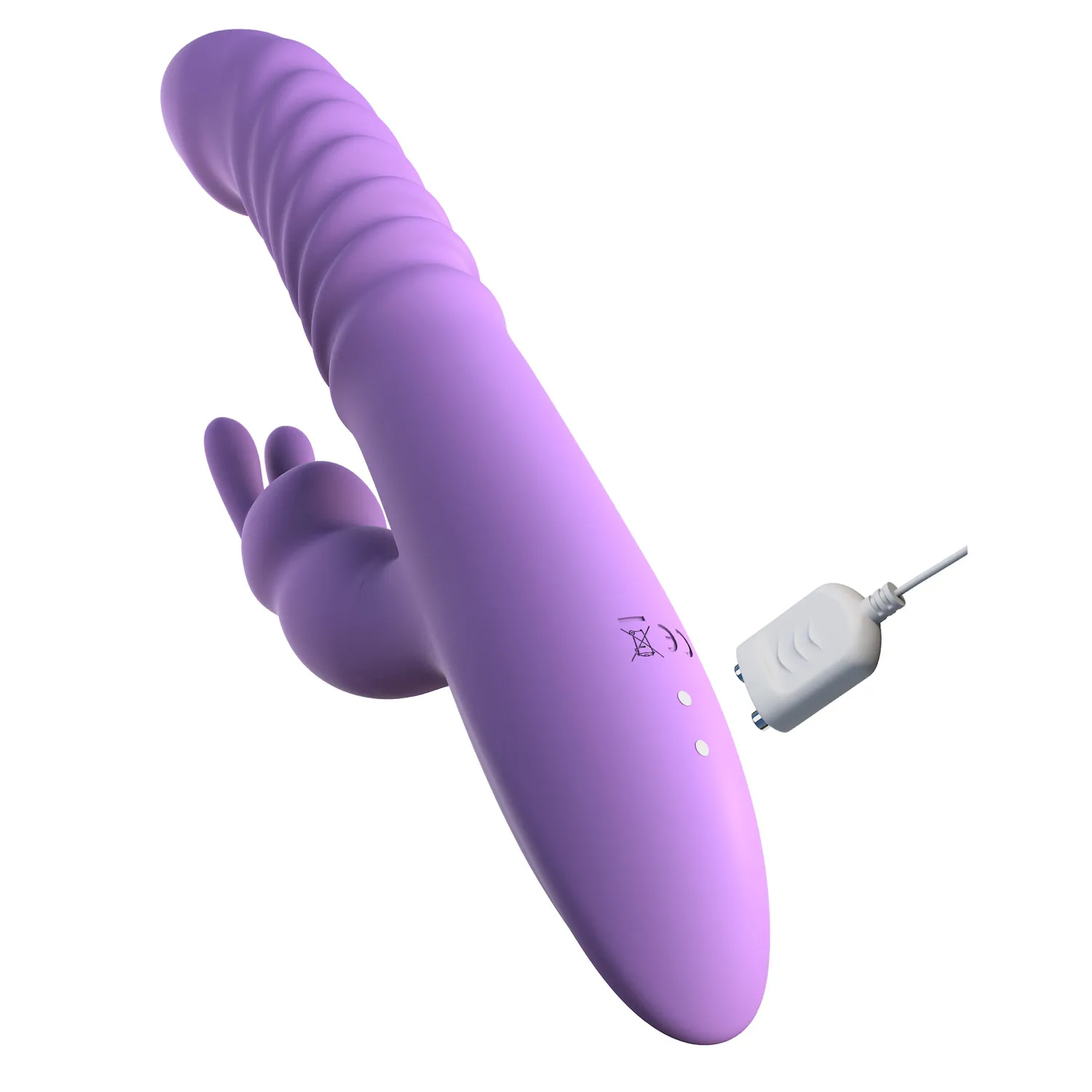 Her Thrusting Silicone Rabbit Vibrator Purple