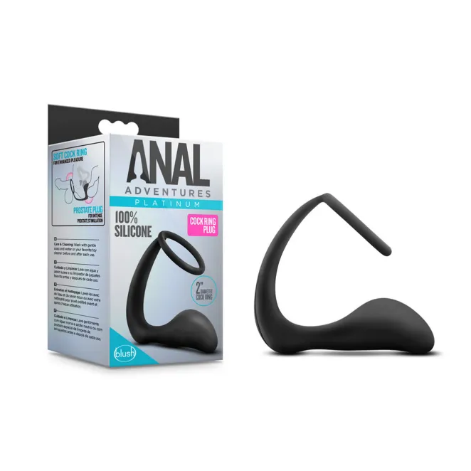 Anal Silicone Cock Ring with Butt Plug Attachment