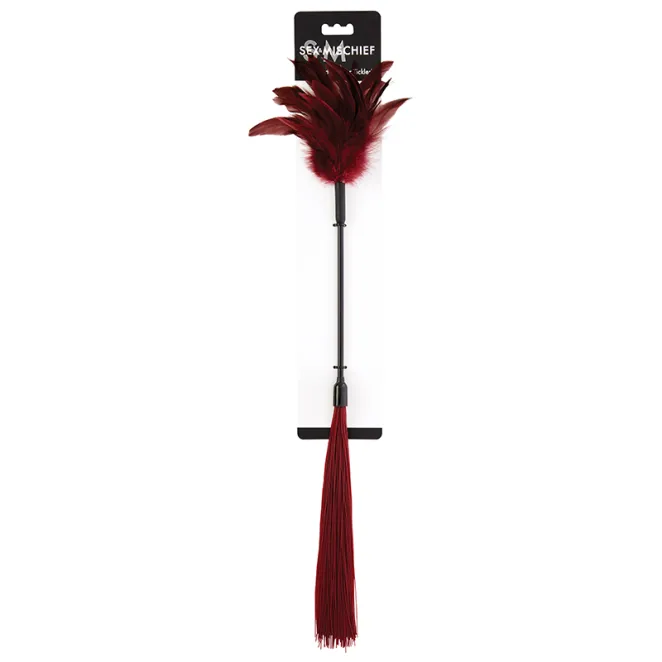 Shadow Feather & Silicone Dual-Ended Flogger Burgundy