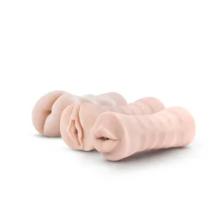 Self-Lubricating 3-Pack Vibrating Stroker Set – Anal, Vaginal & Oral