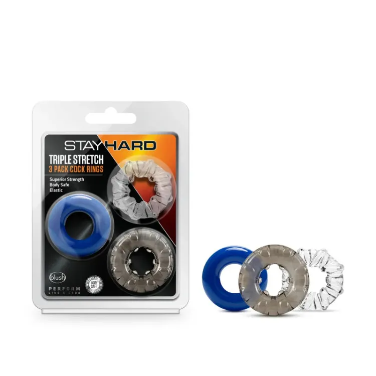Triple Stretch Cock Rings 3-Pack Triple Stretch Cock Rings 3-Pack