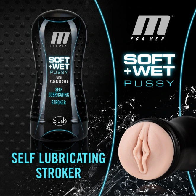 Soft & Wet Self-Lubricating Vagina Stroker with Pleasure Orbs