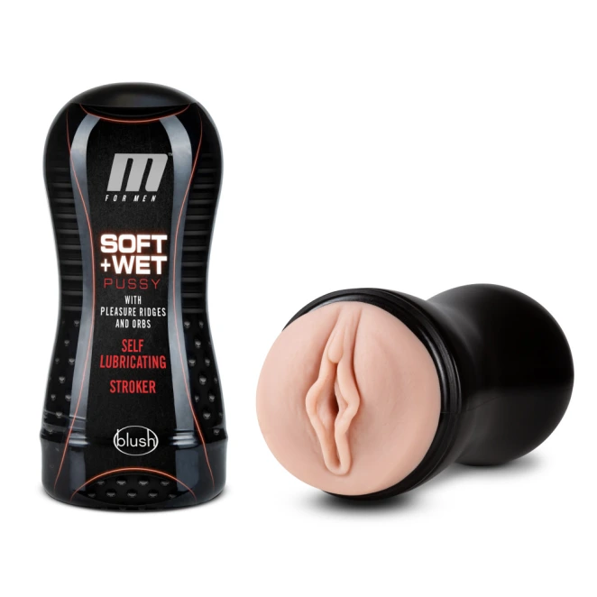 Soft & Wet Self-Lubricating Vagina Stroker with Pleasure Ridges & Orbs