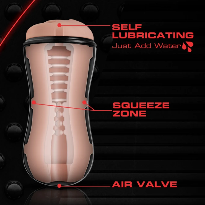 Soft & Wet Self-Lubricating Vagina Stroker with Pleasure Ridges & Orbs
