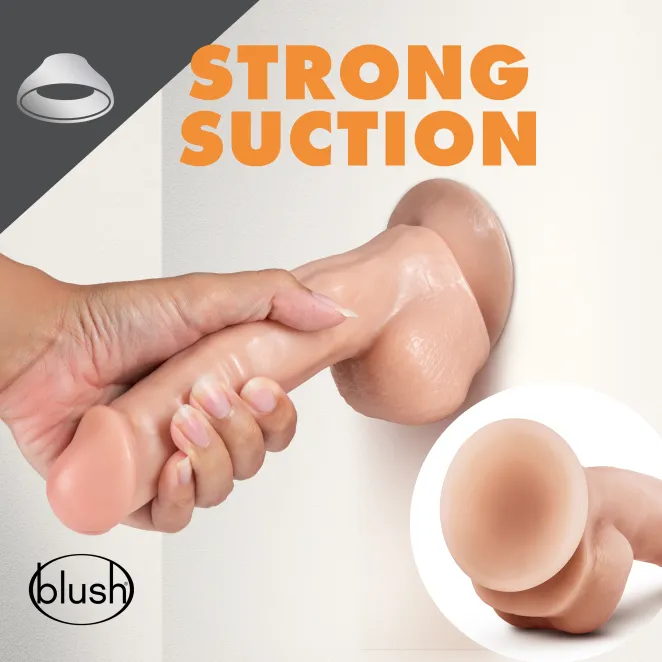 8.5 Inch Gyrating and Vibrating Realistic Dildo with Balls Beige